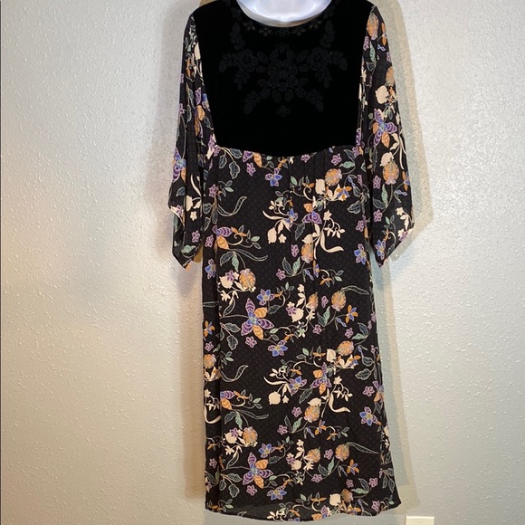 Johnny Was Jade Black Burnout Dolman Sleeve Floral Midi Sundress - Picture 13 of 13